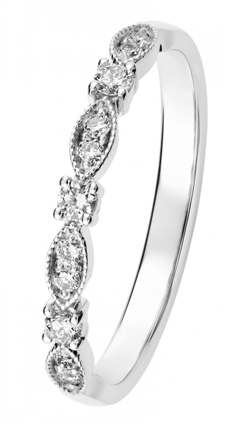 Kohinoor Clara valkokultainen timanttisormus 0,17ct 033-269V-17 - Timanttisormukset - 033-269V-17-160 - 1