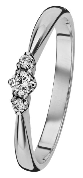 Kohinoor Helene valkokultainen timanttisormus 0,11ct 033-235V-11 - Timanttisormukset - 033-235V-11-150 - 1
