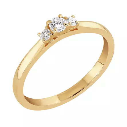 Sandberg Taivaanranta V-383K keltakultainen timanttisormus 0,16ct - Timanttisormukset - V-383k-160 - 1