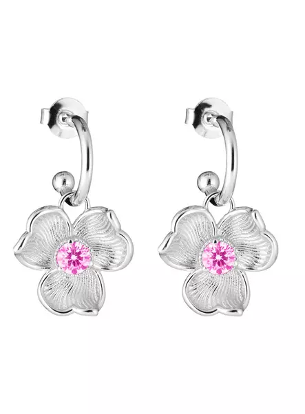 Lumoava Anna korvarengas pinkillä kivellä, hopeaa - Lumoava korvakorut - L54263815000 - 1