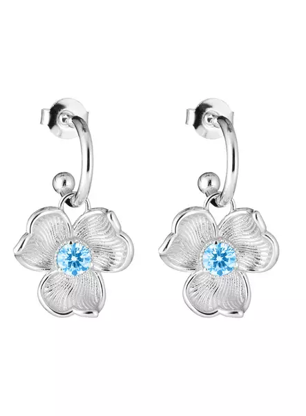 Lumoava Anna korvarenkaat vaaleansinisillä kivillä, hopeaa - Lumoava korvakorut - L54263814000 - 1