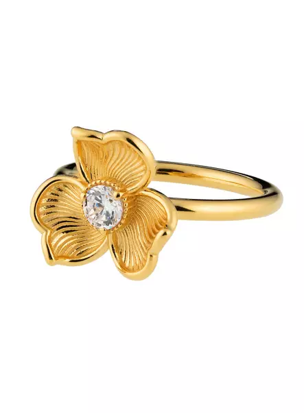 Lumoava Anna sormus kullattua hopeaa, kirkaalla zirkon kivellä - Lumoava hopeasormukset - L62263830170 - 1