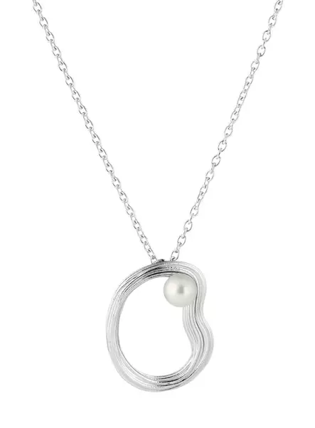 Lumoava Uoma kaulakoru hopeaa ja Akoya helmi, ketjun pituus 70/80cm - Lumoava kaulakorut ja riipukset - L56265914400 - 1