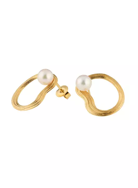 Lumoava Uoma korvakorut kullattua hopeaa Akoya-helmellä - Lumoava korvakorut - L64265944000 - 1