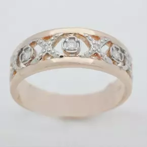 C.Granit keltakultainen timanttisormus 3x0,02ct + 4x0,005ct - Timanttisormukset - 09124-180 - 1