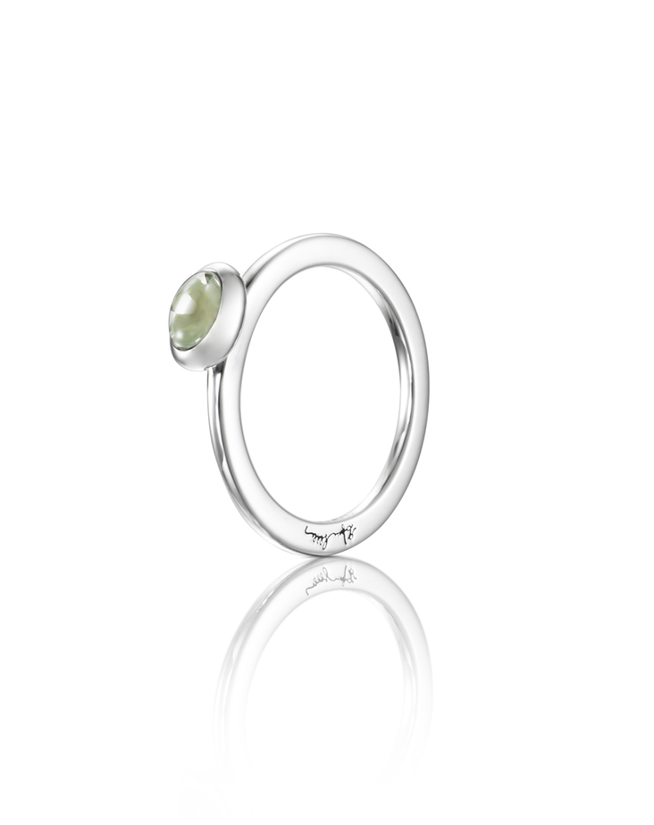 Efva Attling Love Bead Ring Silver Green Quartz 13-100-01577/1650 - Hopeasormukset - 13-100-015771650 - 2