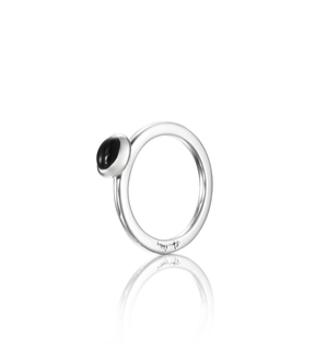 Efva Attling Love Bead Ring Silver Onyx 13-100-01578/1700 - Hopeasormukset - 13-100-015781700 - 2