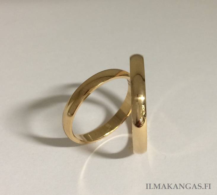 Keltakultainen kihlasormus 3mm - Kihlasormukset - KK3150 - 1