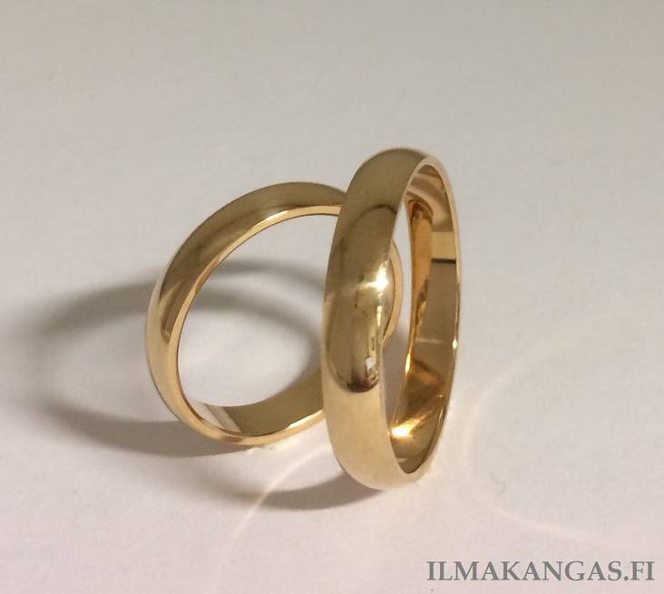 Keltakultainen kihlasormus 4mm - Kihlasormukset - KK4150 - 1