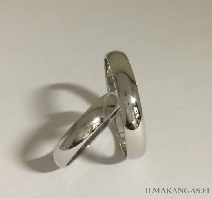 Valkokultainen kihlasormus 4mm - Kihlasormukset - VK4150 - 1