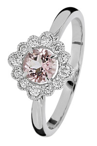 Kohinoor Bellis valkokultainen timantti/topaasi sormus 033-616VPT-16 - Timanttisormukset - 033-616VPT-16-170 - 1