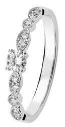Kohinoor Clara valkokultainen timanttisormus 0,14+10x0,01ct 033-269V-25 - Timanttisormukset - 033-269V-25-170 - 1