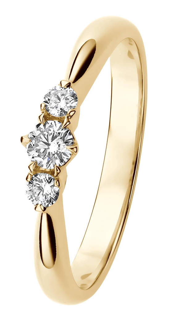 Kohinoor Helene keltakultainen timanttisormus yht. 0,24ct 033-235K-25 - Timanttisormukset - 033-235K-25-170 - 1