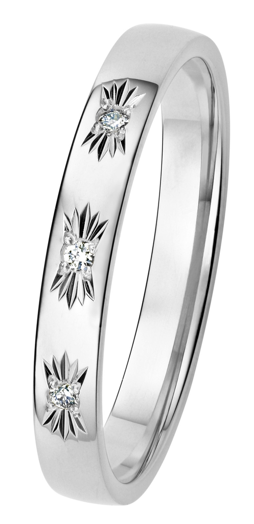 Kohinoor Kosketus valkokultainen timanttisormus 0,07ct 033-471V-07 - Timanttisormukset - 033-471V-07-170 - 1