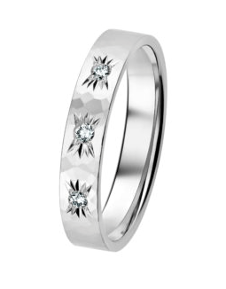 Kohinoor Kosketus valkokultainen timanttisormus 0,07ct 033-473V-07 - Timanttisormukset - 033-473V-07-170 - 1