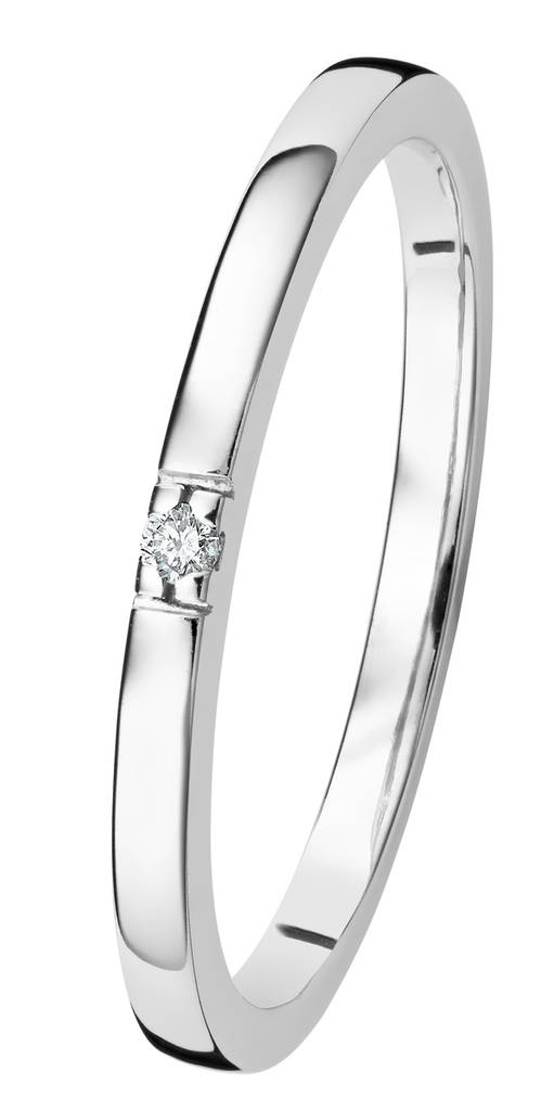 Kohinoor Linnea valkokultainen timanttisormus 0,015ct 033-406V-01 - Timanttisormukset - 033-406V-01-160 - 1