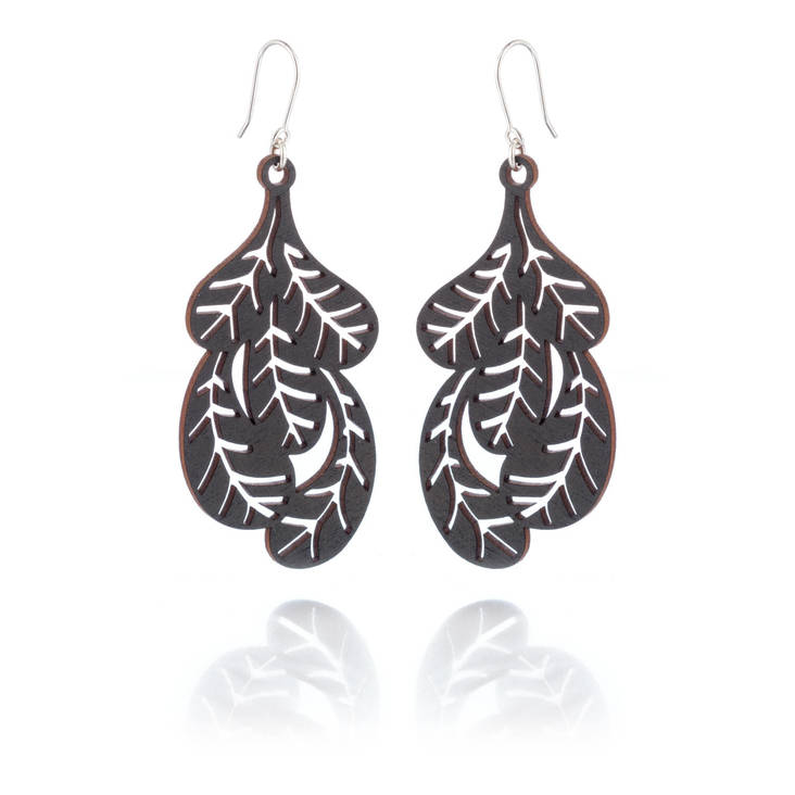 Lumoava Fantasia mustat vanerikorvakorut LV5233700010 - Lumoava korvakorut - LV5233700010 - 1