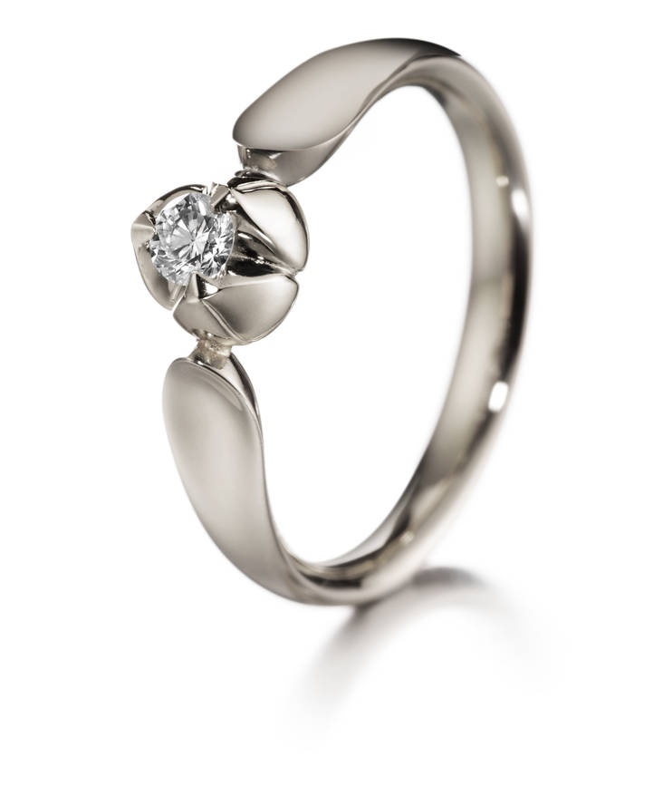 Lumoava Kullannuppu valkokultainen timanttisormus 826530 - Timanttisormukset - 826530-150 - 1