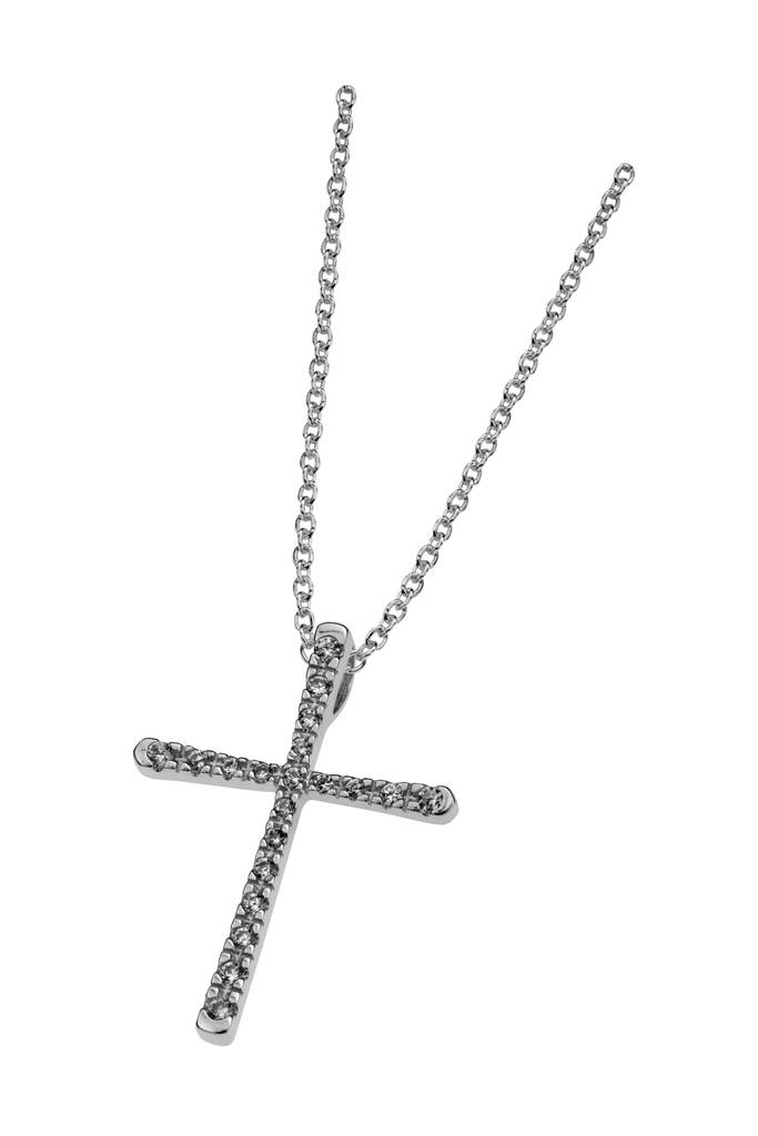 Risti ja ketju hopeaa /zirkonia kivillä 590906 - Ristit - 590906000 - 1