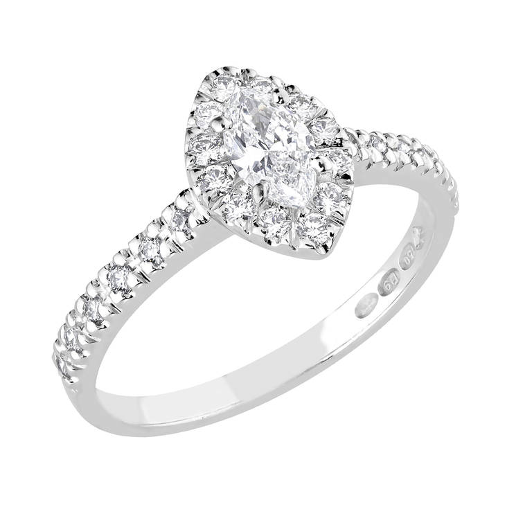 Sandberg Toivomuslähde I-II valkokultainen timanttisormus - Timanttisormukset - V-930W-160 - 1