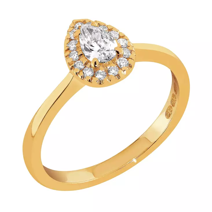 Sandberg Toivomuslähde II V-942K keltakultainen timanttisormus 0,36ct - Timanttisormukset - V-942k-170 - 1