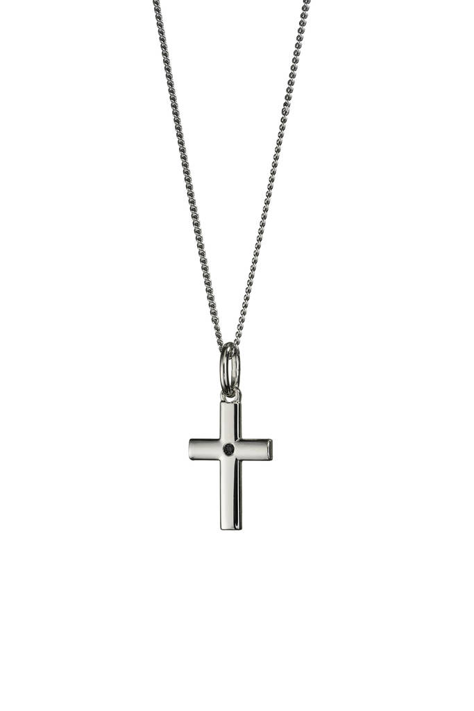 Saurum hopeinen risti mustalla timantilla SA501733000 - Ristit - SA501733000 - 1