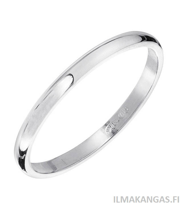 Valkokultainen kihlasormus 2mm - Kihlasormukset - VK2150 - 1