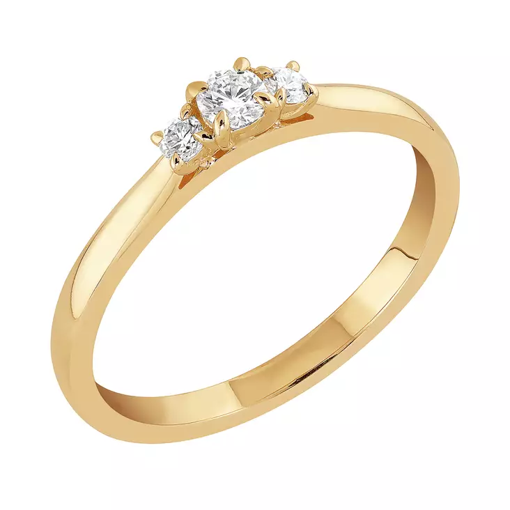 Sandberg Taivaanranta V-383K keltakultainen timanttisormus 0,16ct - Timanttisormukset - V-383k-160 - 1