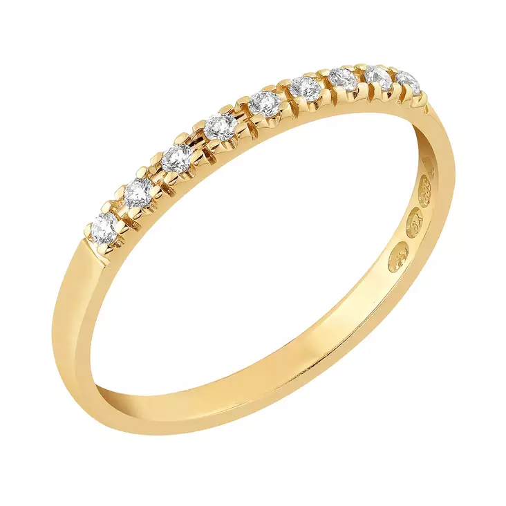 Sandberg Toivomuslähde V-701-9k keltakultainen rivitimanttisormus 0,08ct - Timanttisormukset - V-701-9K-160 - 1