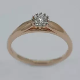 C.Granit keltakultainen timanttisormus 0,05ct + 6 x 0,005ct - Timanttisormukset - 09140 - 1