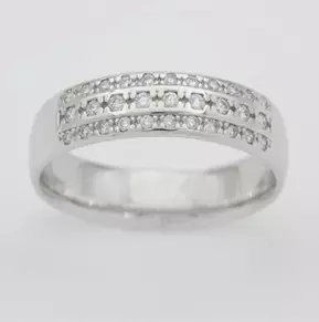 C.Granit valkokultainen timanttisormus 9x0,01ct + 22x0,01ct - Timanttisormukset - V9114-180 - 1