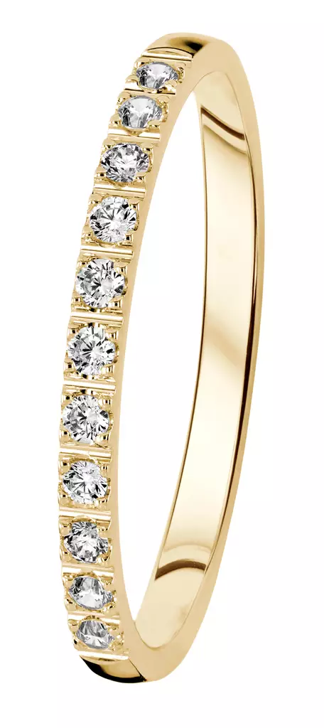 Kohinoor keltakultainen timanttisormus 9k 11x0,01ct LAB 039L-115K-11 - Timanttisormukset - 039L-115K-11-170 - 1