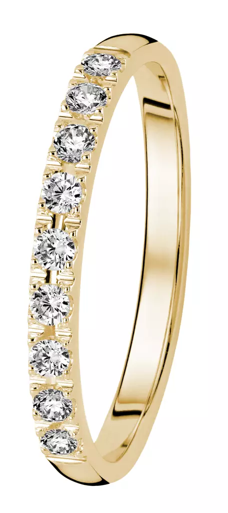 Kohinoor keltakultainen timanttisormus 9k 9x0,02ct LAB 039L-115K-18 - Timanttisormukset - 039L-115K-18-180 - 1