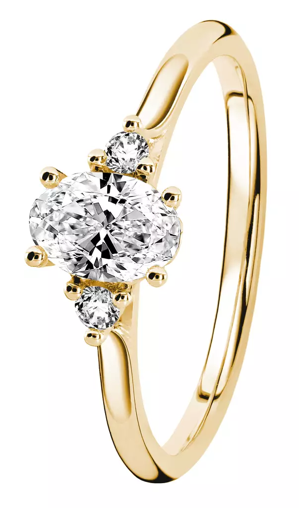 Kohinoor Ellen keltakultainen timanttisormus 0,56ct LAB 033L-818K-56 - Timanttisormukset - 033L-818K-56-170 - 1