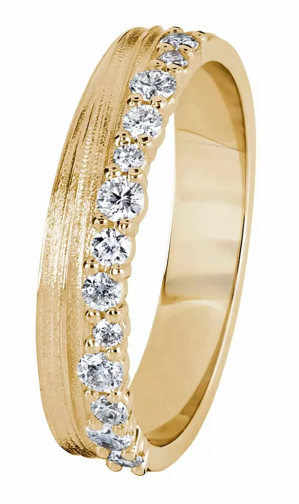 Kohinoor Flow keltakultainen timanttisormus 0,27ct 033-455K-27 - Timanttisormukset - 033-455K-27-170 - 1