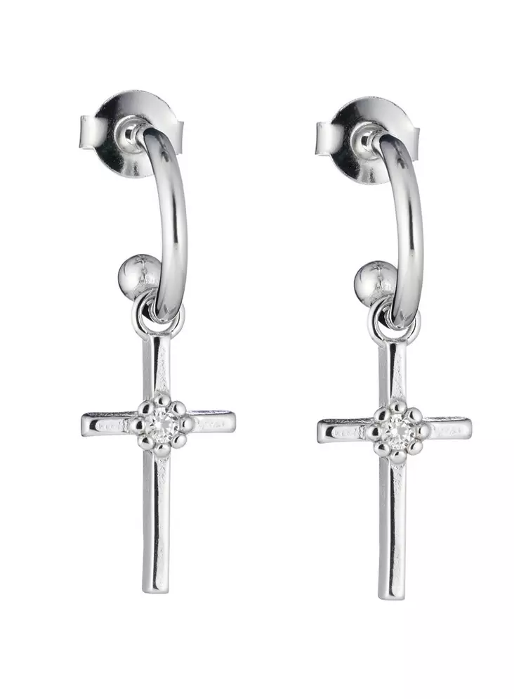 Lumoavan Daisy risti korvarengas kirkkaalla kivellä L54268130000. - Lumoava korvakorut - L54268130000 - 1