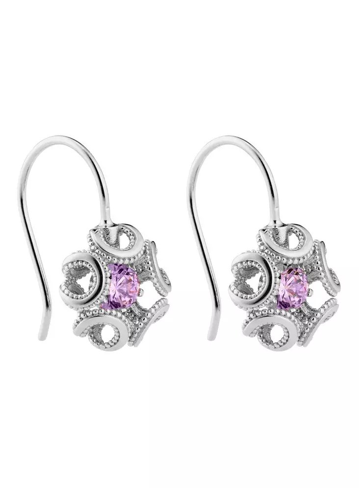 Lumoava Alma hopeiset korvakorut pinkillä zirkkonilla L55251450000 - Lumoava korvakorut - L55251450000 - 1