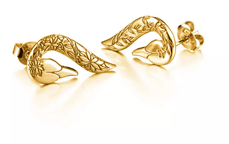 Lumoava Joutsenet korvakorut kullattua hopeaa L64240800000 - Lumoava korvakorut - L64240800000 - 1