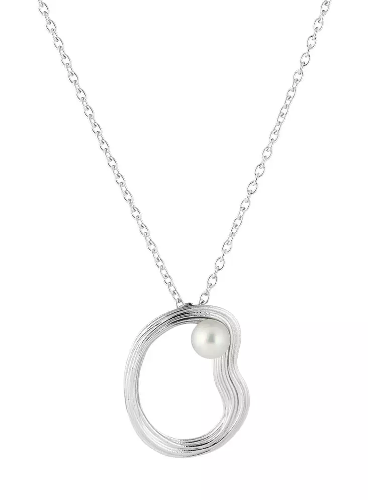 Lumoava Uoma kaulakoru hopeaa ja Akoya-helmi, ketjun pituus 45/50cm - Lumoava kaulakorut ja riipukset - L56265944000 - 1