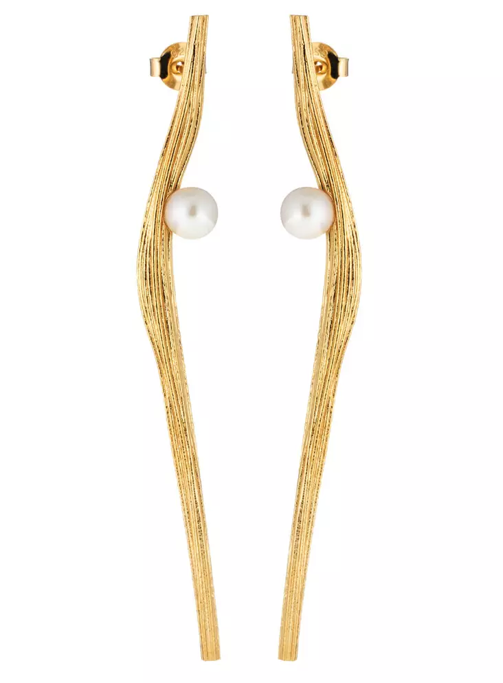 Lumoava Uoma korvakorut kullattua hopeaa Akoya-helmellä - Lumoava korvakorut - L64265914400 - 1