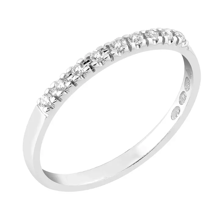 Sandberg Toivomuslähde V-701-9w valkokultainen rivitimanttisormus 0,08ct - Timanttisormukset - V-701-9w-170 - 1