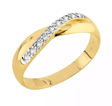 C.Granit keltakultainen timanttisormus 9x0,01 ct - Timanttisormukset - 09018-1 - 1