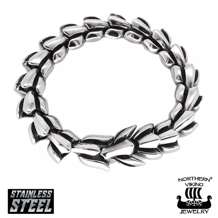 Northern Viking Jewelry "Viking Dragon" teräksinen rannekoru NVJRA021 - Miesten rannekorut - NVJRA021 - 1