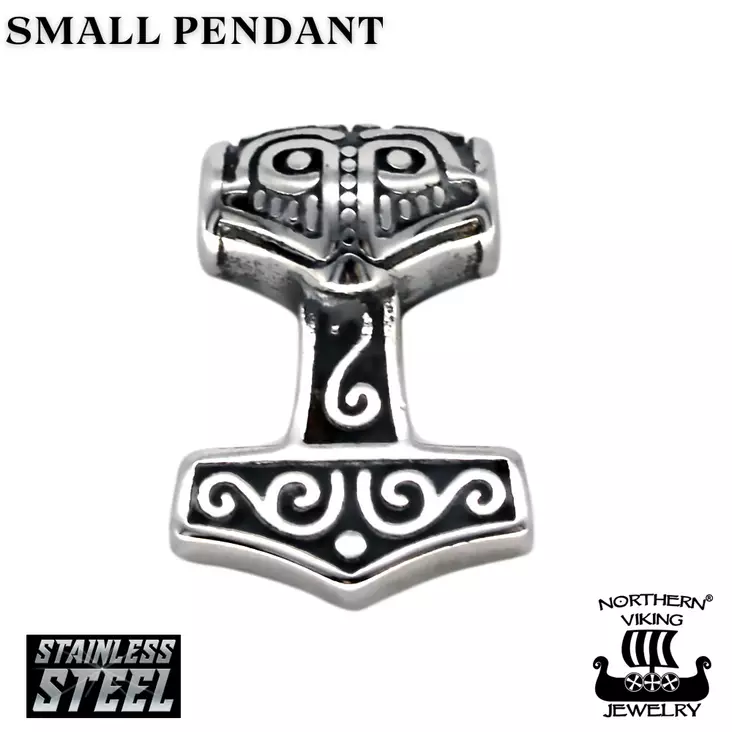 Northern Viking Jewelry "Pieni Thorin Vasara" teräs riipus NVJRS141 - Miesten kaulakorut - NVJRS141 - 1