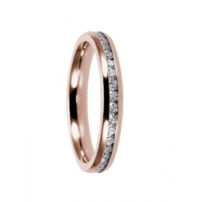 BOSIE TERÄS/ROSE SORMUS ZIRKONEILLA - Titaani-ja terässormukset - ST3453-3ROSE52 - 1