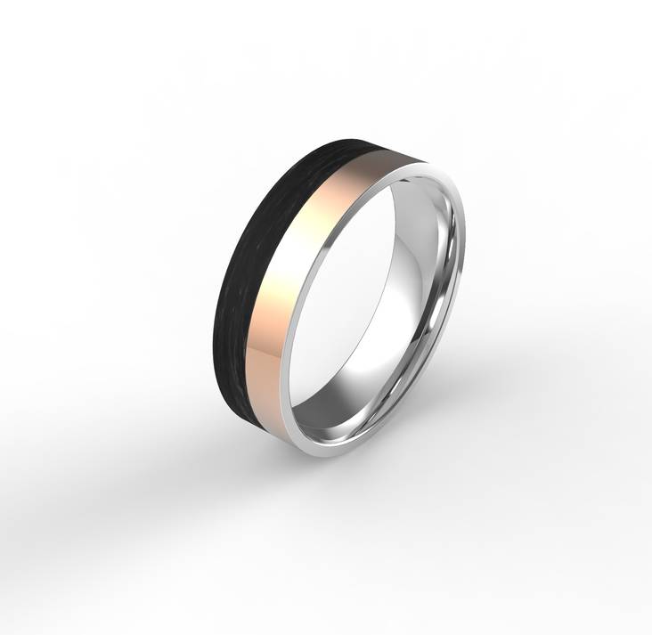 BOSIE TITAANI-HIILIKUITU SORMUS TICMIR-2016-092 5MM - Titaani-ja terässormukset - TICMIR201609252 - 1