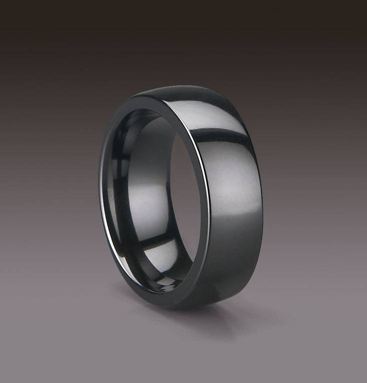 KERAAMINEN MUSTA SORMUS CE115SAT/ 6MM - Titaani-ja terässormukset - CE115SAT52 - 1