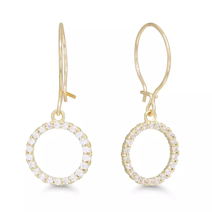 Kultaiset korvakorut zirkoneilla 14k - Naisten korvakorut - K-E919792 - 1