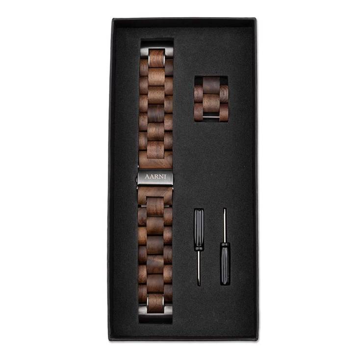 Pähkinäpuinen kellonranneke 20mm - Aarni kellot - PAHKINAPUURANNEKE2 - 1