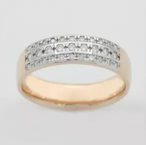 C.Granit keltakultainen timanttisormus 9x0,01ct + 22x0,005ct - Timanttisormukset - 09114 - 1